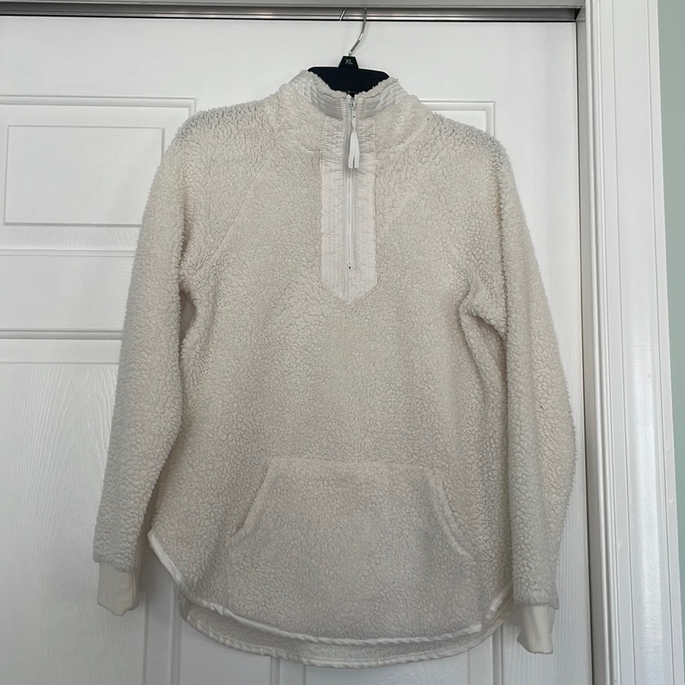 Natural Reflections White Quarter Zip Sherpa